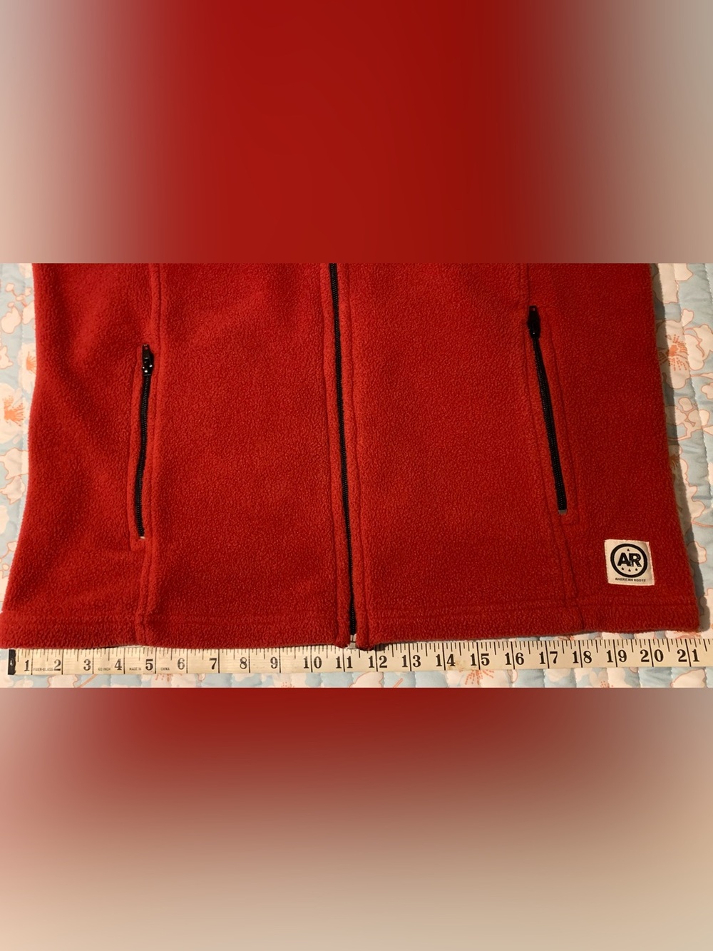American Roots Rust-Red Fleece Zip Vest - Picture 9 of 9